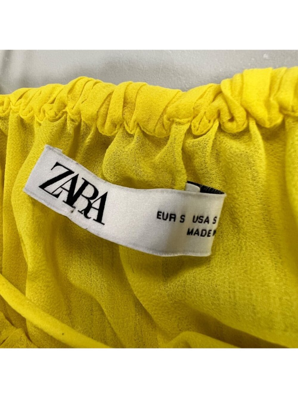 Zara Womens Pleated Jumpsuit Sleeveless Wide Leg Yellow Size Small - Picture 9 of 10